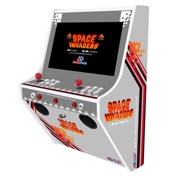 Wall Mounted 2 Player Arcade Machine - Space Invaders Pixels Theme